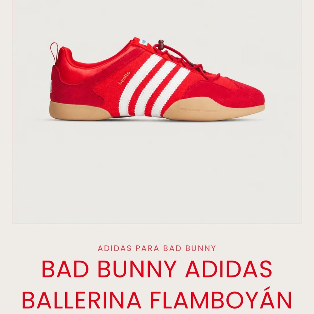 Bad Bunny Adidas Ballerina Flamboyán, size 8 M/ 9 W
